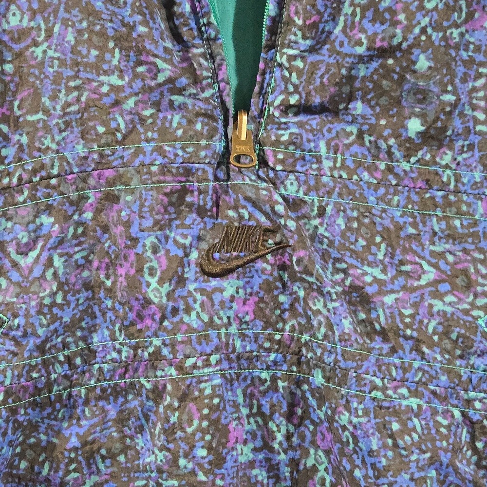 Vintage 90's Nike Windbreaker Jacket Women's Size L Reversible Center Swoosh - Picture 3 of 8